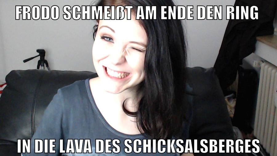 frodo schmeißt am ende den ring in die lava des schicksalsberges