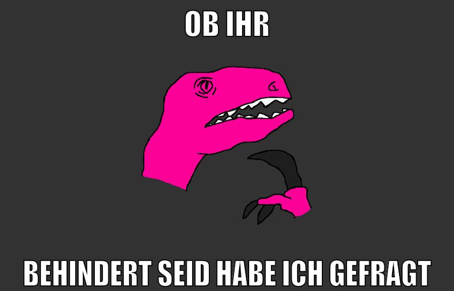 ob ihr behindert seid habe ich gefragt