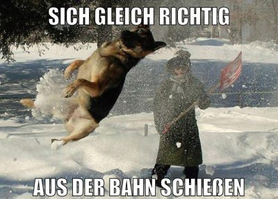 sich gleich richtig aus der bahn schießen