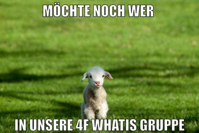 möchte noch wer in unsere 4f Whatis gruppe