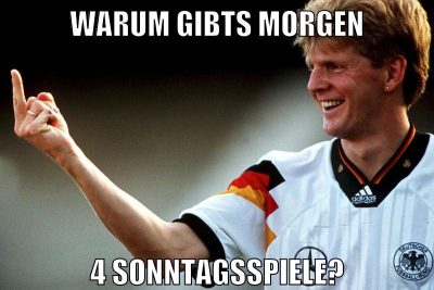 warum gibts morgen 4 sonntagsspiele?