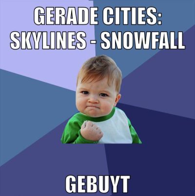 GERADE CITIES: SKYLINES - SNOWFALL GEBUYT