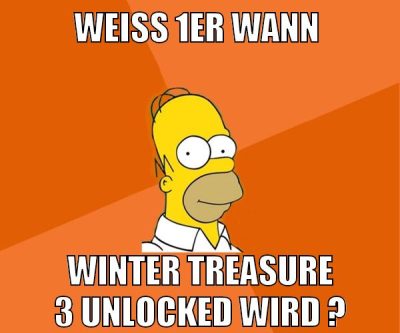 weiß 1er wann winter treasure 3 unlocked wird ?