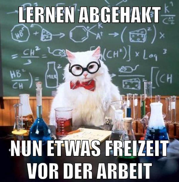 Lernen abgehakt nun etwas Freizeit vor der Arbeit