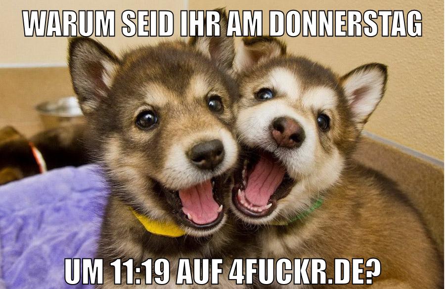 WARUM SEID IHR AM DONNERSTAG UM 11:19 AUF 4FUCKR.de?