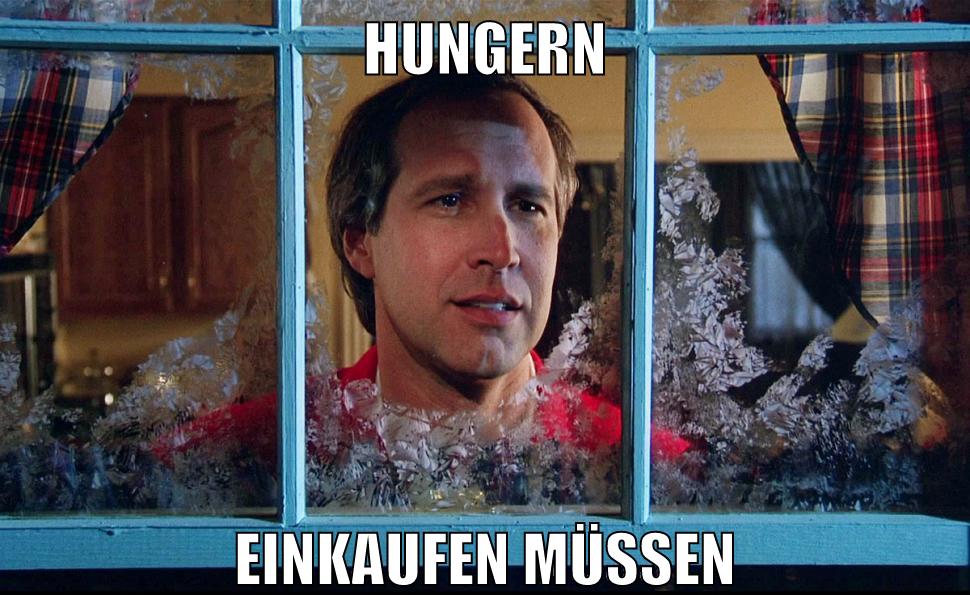 hungern einkaufen müssen