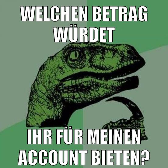 welchen betrag würdet ihr für meinen account bieten?