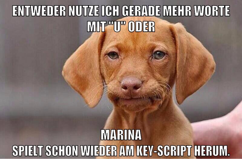 Entweder nutze ich gerade mehr Worte mit "u" oder Marina spielt schon wieder am Key-Script herum.