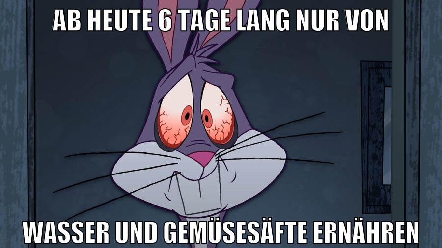 AB HEUTE 6 TAGE LANG nur von WASSER UND GEMÜSESÄFTE ERNÄHREN