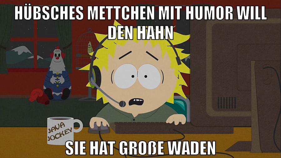 hübsches mettchen mit humor will den hahn sie hat große waden