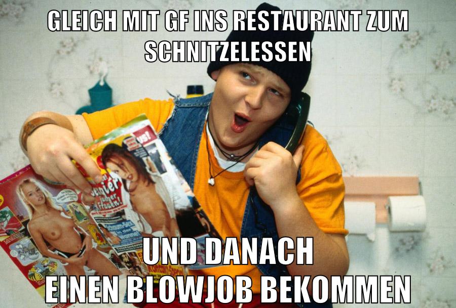 gleich mit gf ins restaurant zum schnitzelessen und danach einen blowjob bekommen