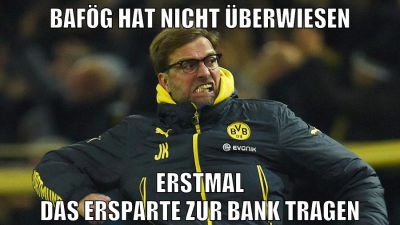 BaföG hat nicht überwiesen Erstmal das Ersparte zur Bank tragen
