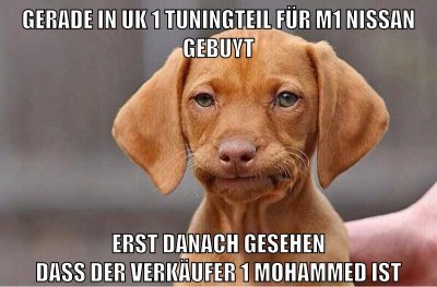 gerade in uk 1 tuningteil für m1 nissan gebuyt erst danach gesehen dass der verkäufer 1 mohammed ist