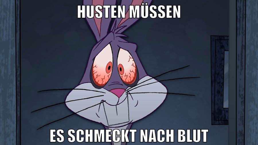 husten müssen es schmeckt nach blut