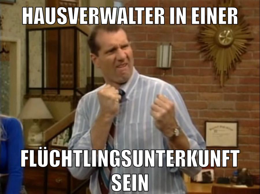 Hausverwalter in einer Flüchtlingsunterkunft sein