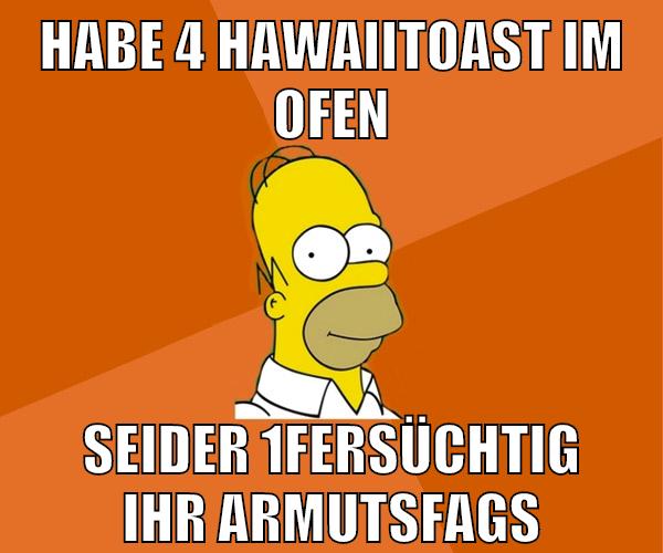 habe 4 hawaiitoast im ofen seider 1fersüchtig ihr armutsfags