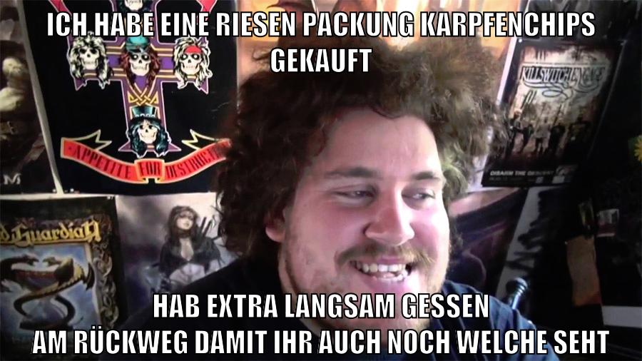 ich habe eine riesen packung KarpfenChips gekauft hab extra langsam gessen am rückweg damit ihr auch noch welche seht