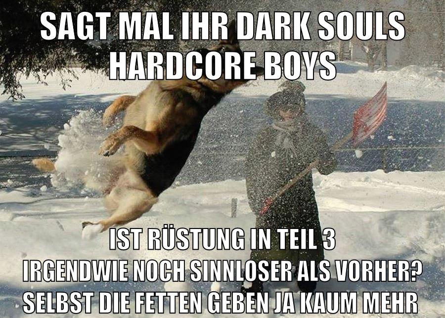 sagt mal ihr dark souls hardcore boys ist rüstung in teil 3 irgendwie noch sinnloser als vorher? selbst die fetten geben ja kaum mehr