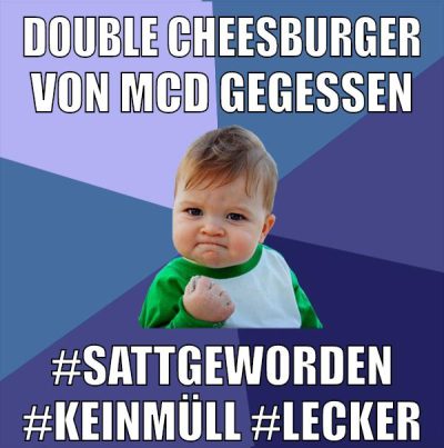 Double Cheesburger von McD gegessen #sattgeworden #keinmüll #lecker