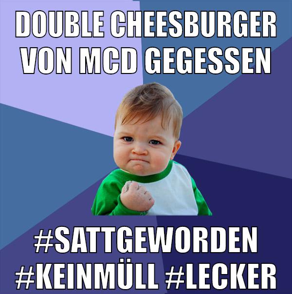 Double Cheesburger von McD gegessen #sattgeworden #keinmüll #lecker