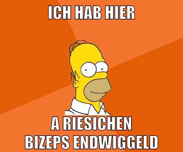 ich hab hier a riesichen bizeps endwiggeld