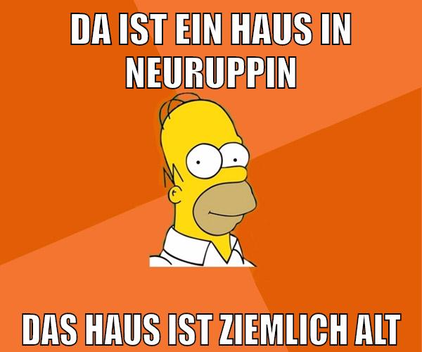 Da ist ein Haus in Neuruppin Das Haus ist ziemlich alt