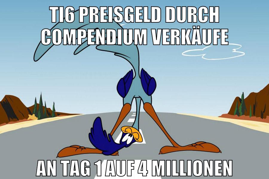 ti6 preisgeld durch compendium verkäufe an tag 1 auf 4 millionen