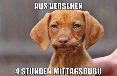 aus versehen 4 stunden mittagsbubu