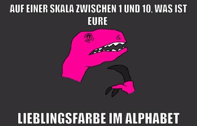 auf einer skala zwischen 1 und 10, was ist eure lieblingsfarbe im alphabet