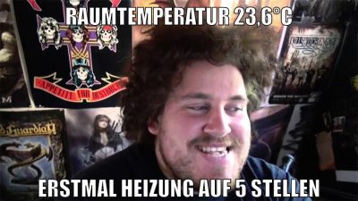 raumtemperatur 23,6°C erstmal heizung auf 5 stellen