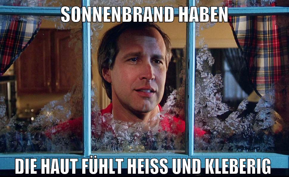 sonnenbrand haben die haut fühlt heiss und kleberig