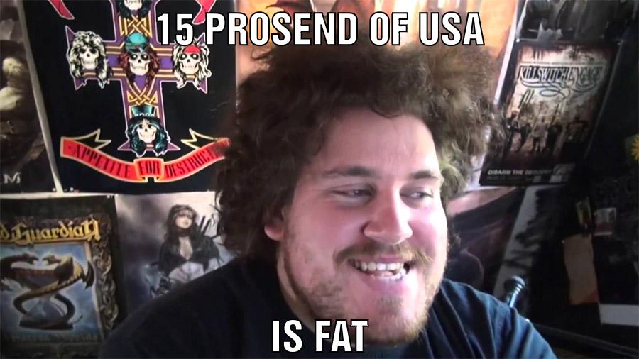 15 prosend of usa is fat