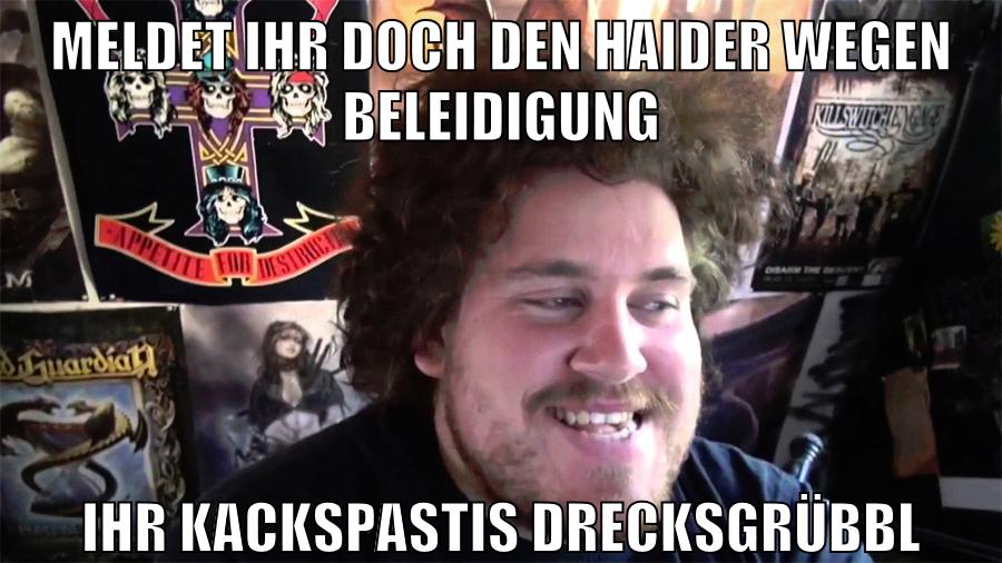 meldet ihr doch den haider wegen beleidigung ihr kackspastis drecksgrübbl