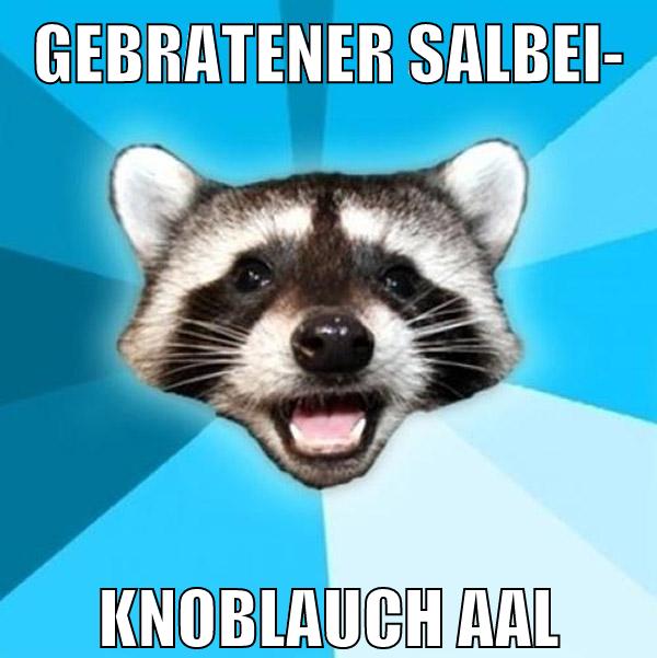 Gebratener Salbei- Knoblauch Aal