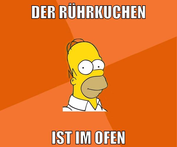 der rührkuchen ist im ofen