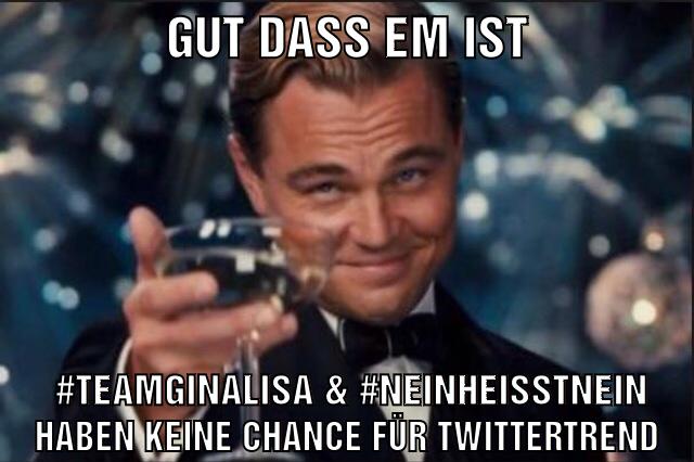 gut dass em ist #teamginalisa & #neinheisstnein haben keine chance für twittertrend