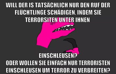 Will der IS tatsächlich nur den ruf der flüchtlinge schädigen, indem sie terrorsiten unter ihnen einschleusen? oder wollen sie einfach nur terroristen einschleusen um terror zu verbreiten?
