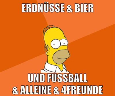 Erdnüsse & Bier und Fussball & alleine & 4freunde