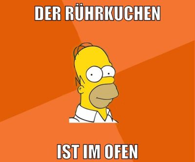 der rührkuchen ist im ofen