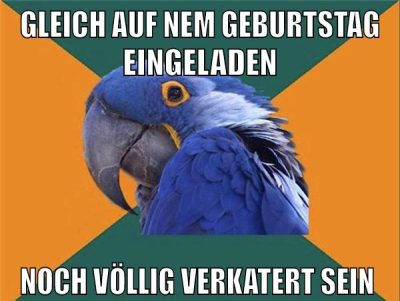 GLEICH AUF NEM GEBURTSTAG EINGELADEN NOCH VÖLLIG VERKATERT SEIN