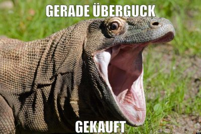 GERADE ÜBERGUCK GEKAUFT