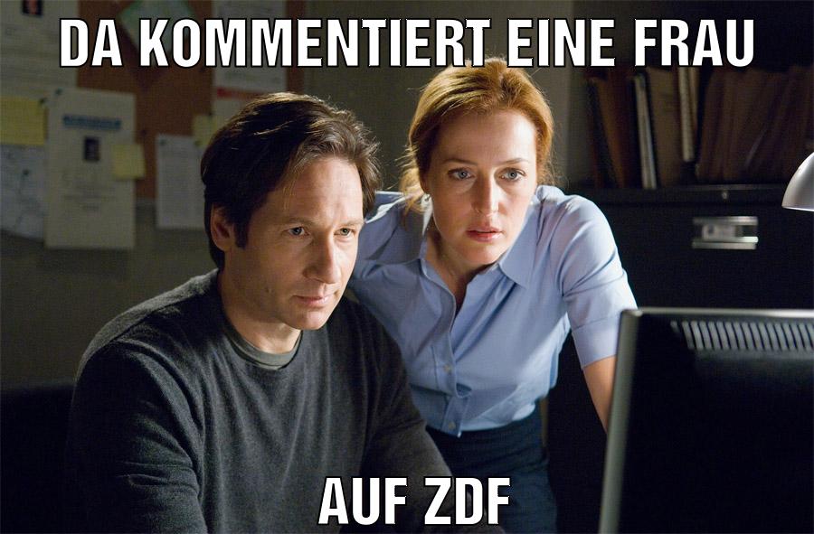 da kommentiert eine frau auf zdf