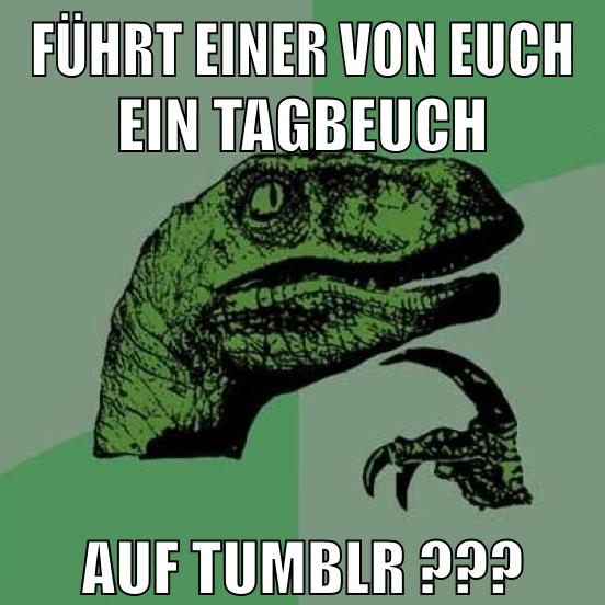 führt einer von euch ein Tagbeuch auf tumblr ???