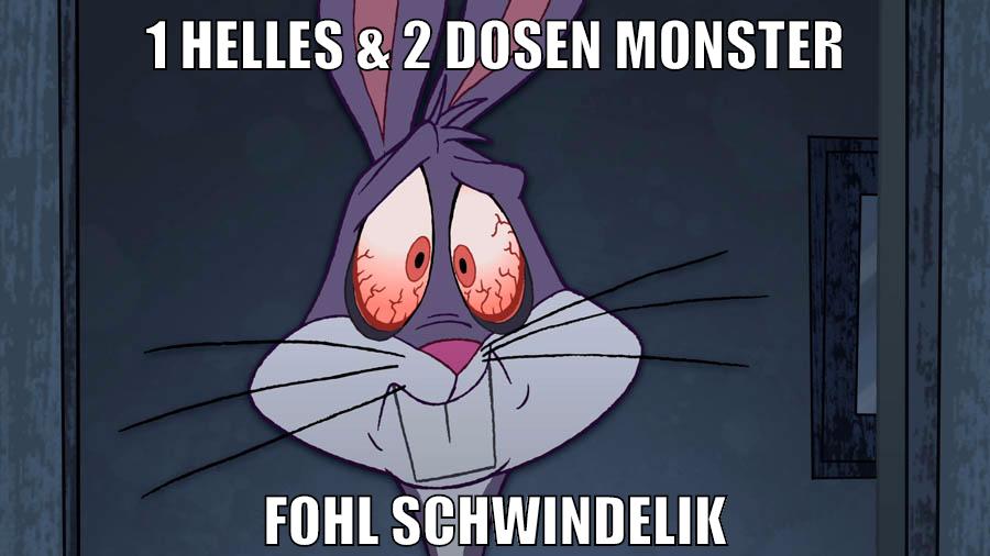 1 helles & 2 dosen monster fohl schwindelik