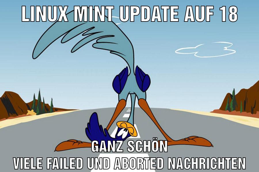 linux mint update auf 18 ganz schön viele failed und aborted nachrichten