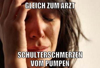 GLEICH ZUM ARZT SCHULTERSCHMERZEN VOM PUMPEN