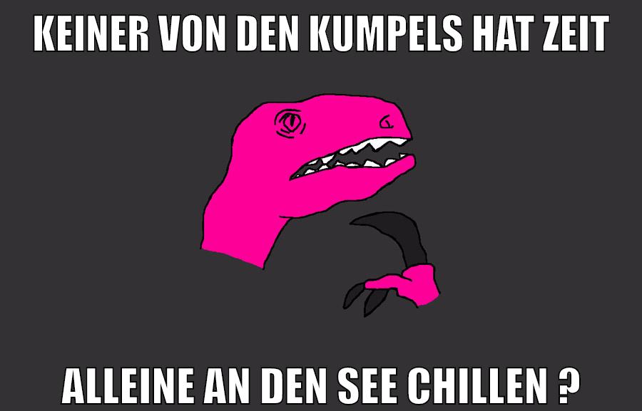 Keiner von den Kumpels hat zeit Alleine an den See Chillen ?