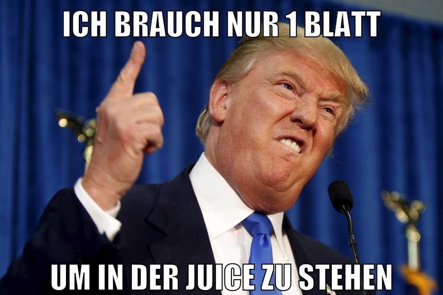ich brauch nur 1 blatt um in der juice zu stehen