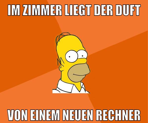 im zimmer liegt der duft von einem neuen rechner