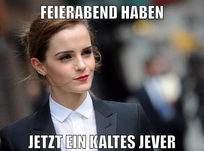 Feierabend haben Jetzt ein kaltes Jever